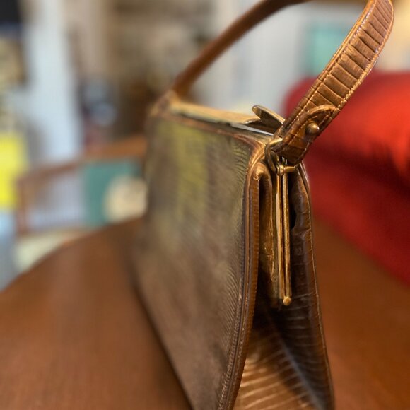 Vintage Handbag by Triangle New York  Lizard Leather  1950s - Picture 3 of 8
